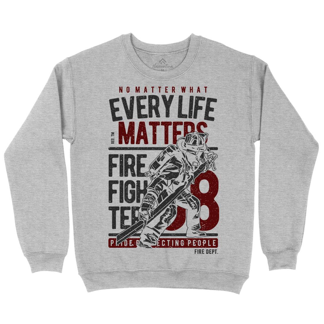 Every Life Matters Kids Crew Neck Sweatshirt Firefighters A650