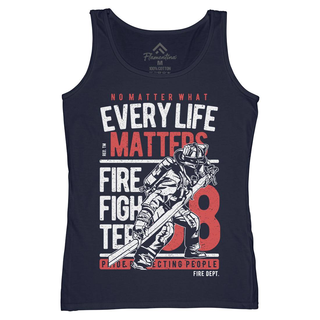 Every Life Matters Womens Organic Tank Top Vest Firefighters A650