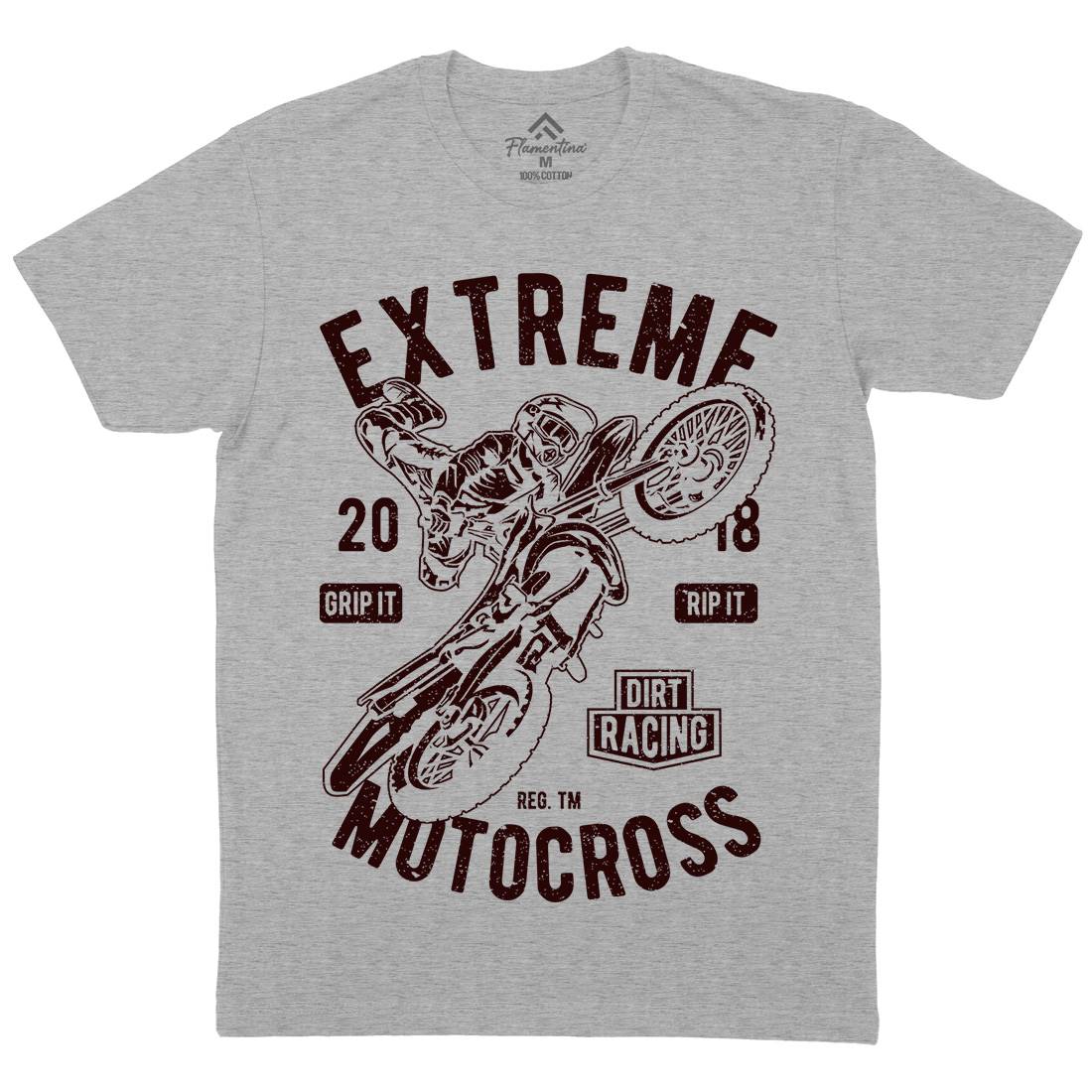 Extreme Motocross Mens Organic Crew Neck T-Shirt Motorcycles A651