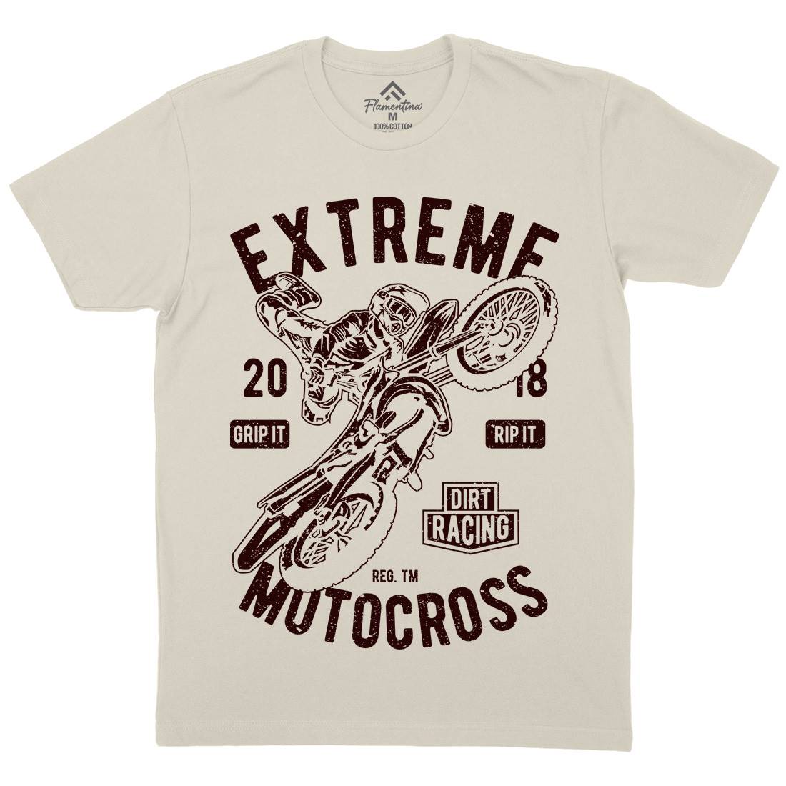 Extreme Motocross Mens Organic Crew Neck T-Shirt Motorcycles A651