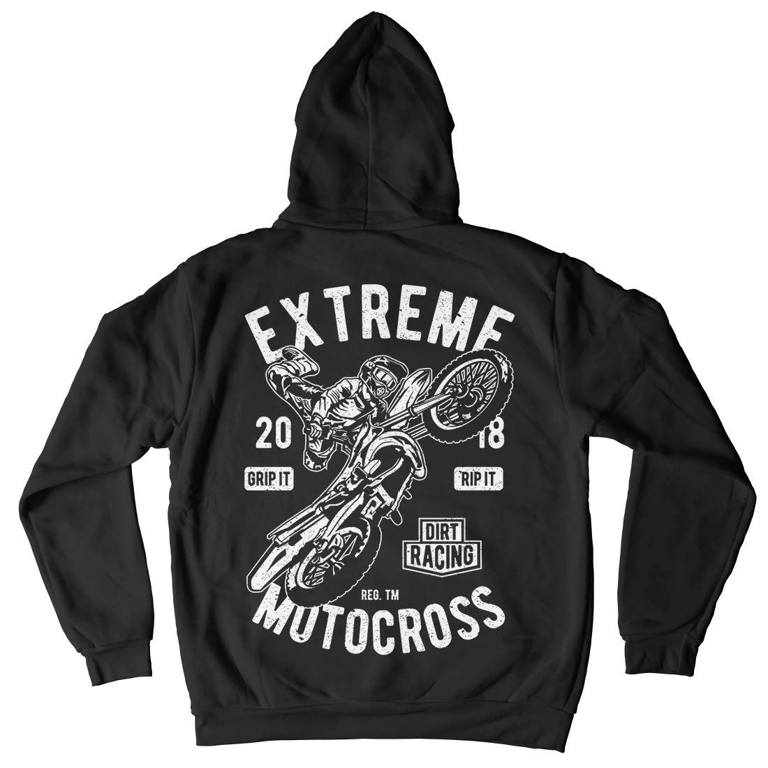 Extreme Motocross Mens Hoodie With Pocket Motorcycles A651