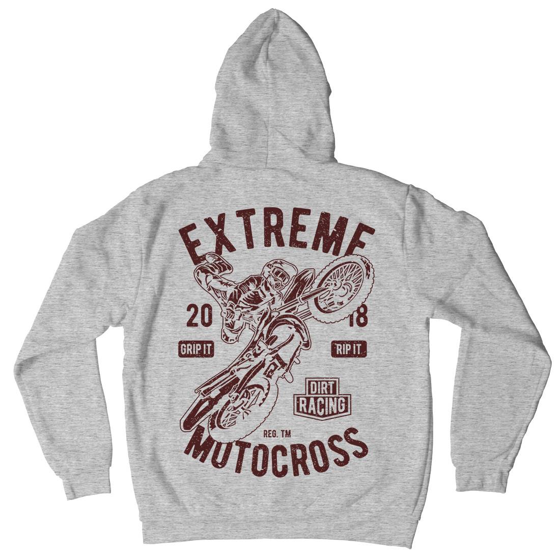 Extreme Motocross Mens Hoodie With Pocket Motorcycles A651