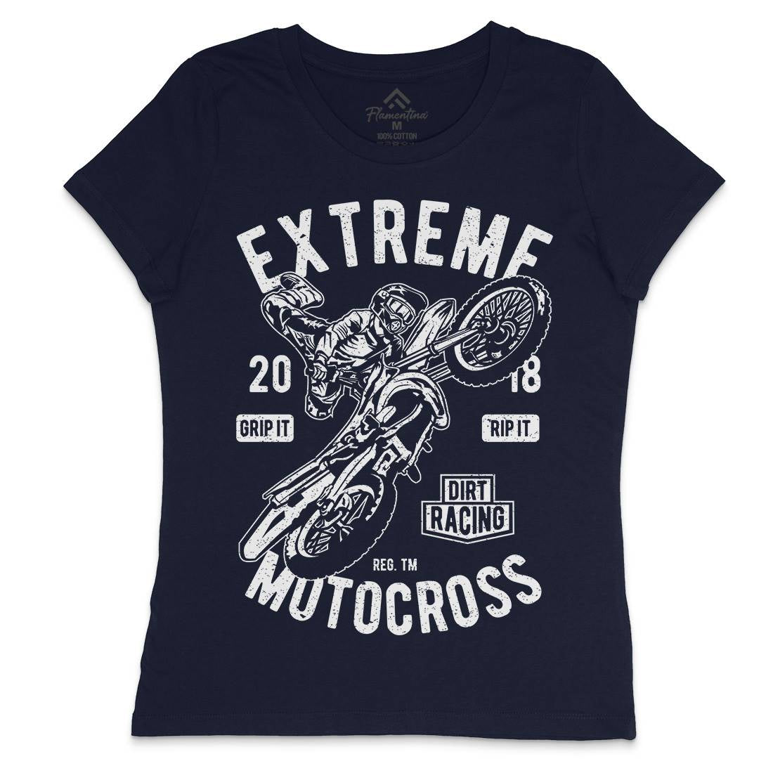 Extreme Motocross Womens Crew Neck T-Shirt Motorcycles A651