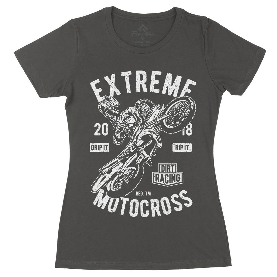 Extreme Motocross Womens Organic Crew Neck T-Shirt Motorcycles A651