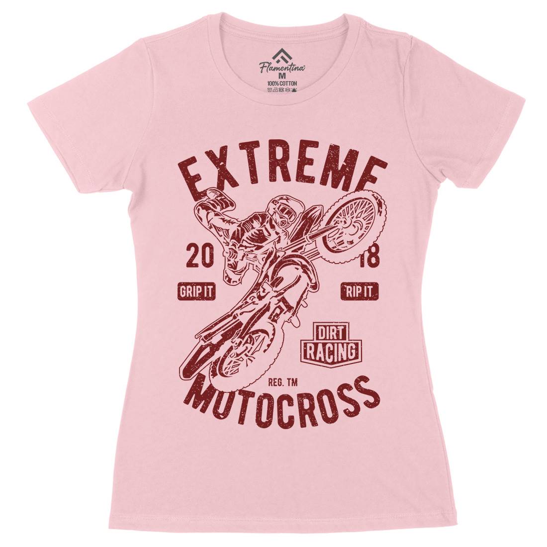 Extreme Motocross Womens Organic Crew Neck T-Shirt Motorcycles A651
