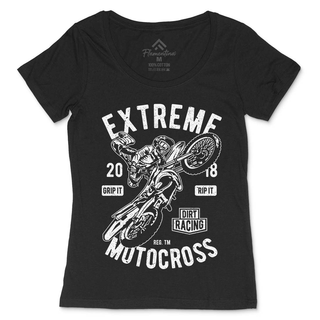 Extreme Motocross Womens Scoop Neck T-Shirt Motorcycles A651