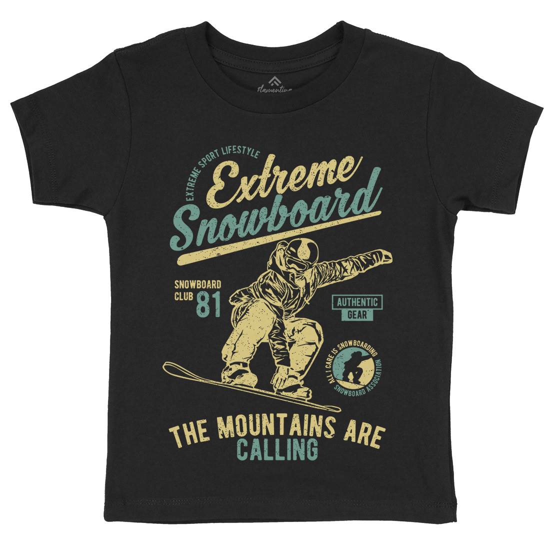 Extreme Snowboard Kids Crew Neck T-Shirt Sport A652