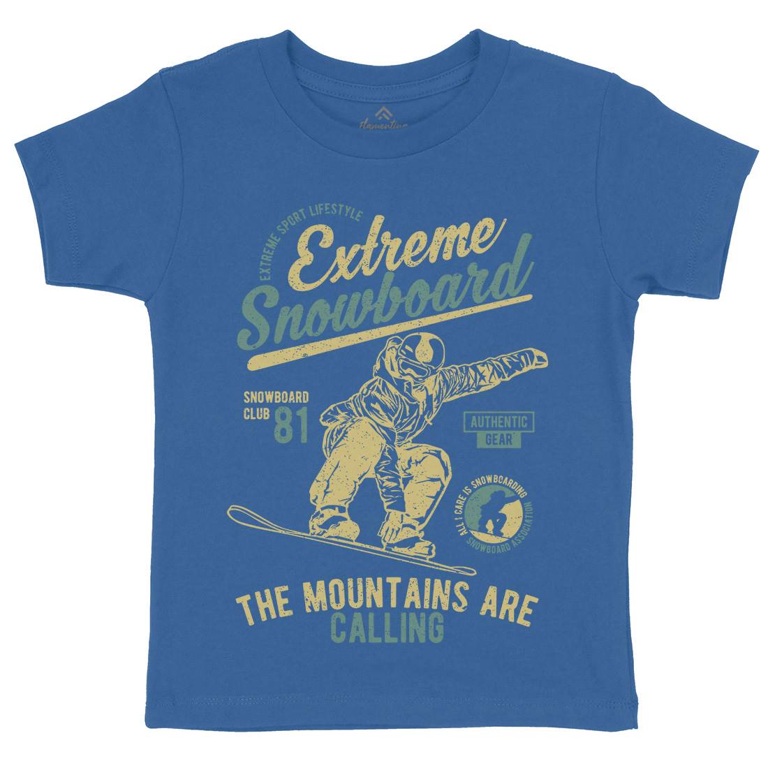 Extreme Snowboard Kids Crew Neck T-Shirt Sport A652