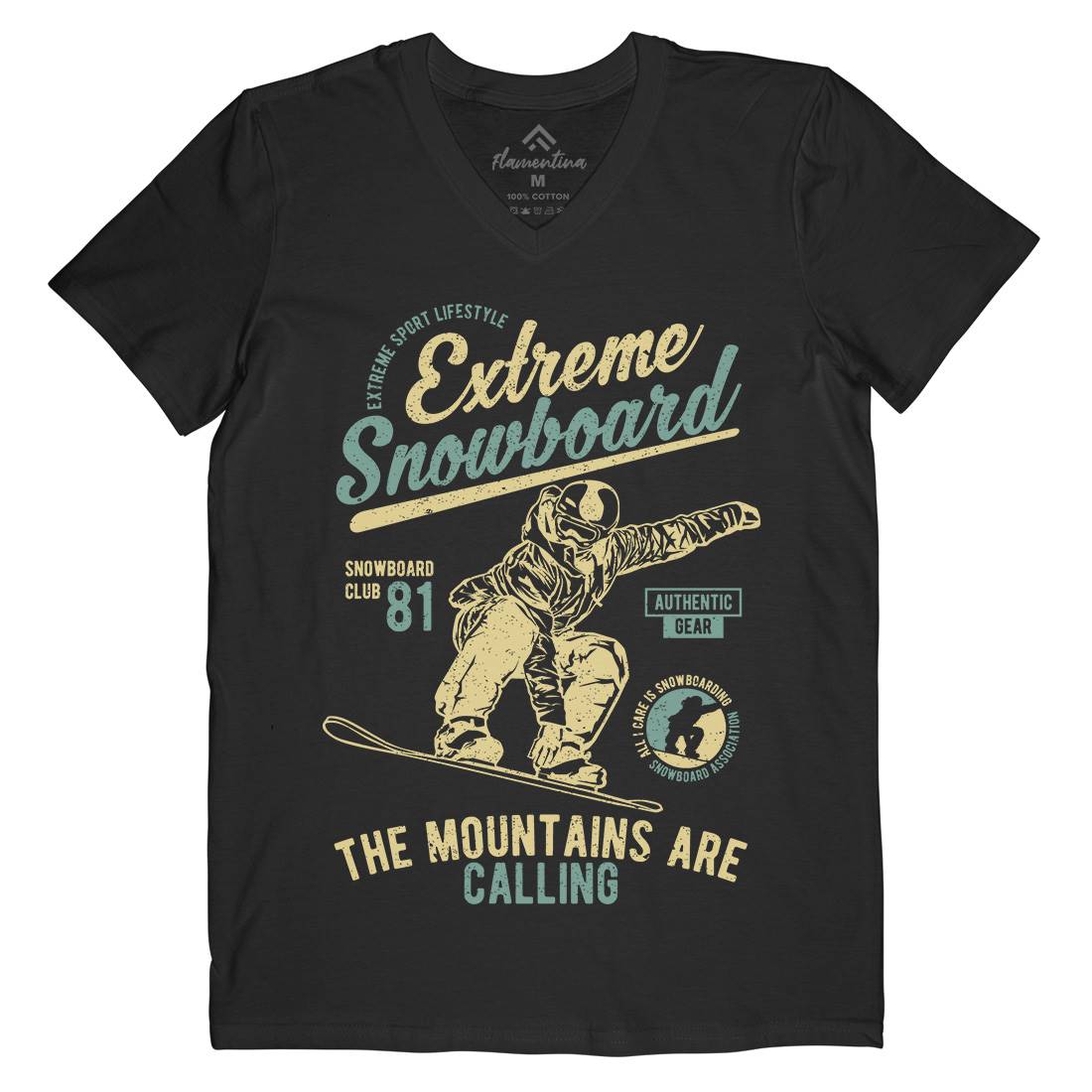 Extreme Snowboard Mens V-Neck T-Shirt Sport A652
