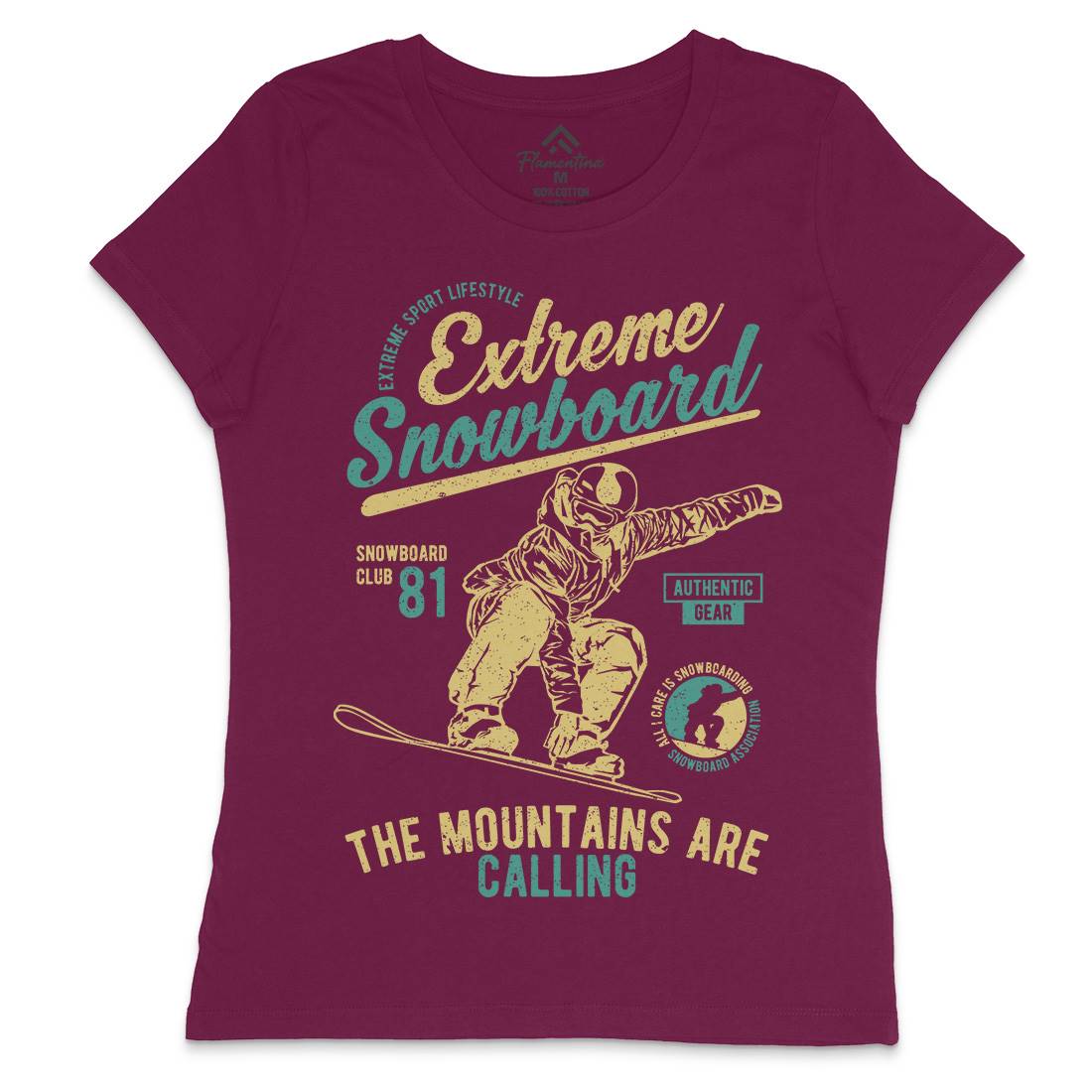 Extreme Snowboard Womens Crew Neck T-Shirt Sport A652