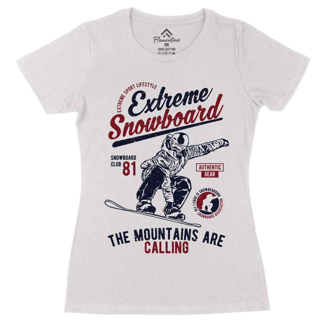 Extreme Snowboard Womens Organic Crew Neck T-Shirt Sport A652