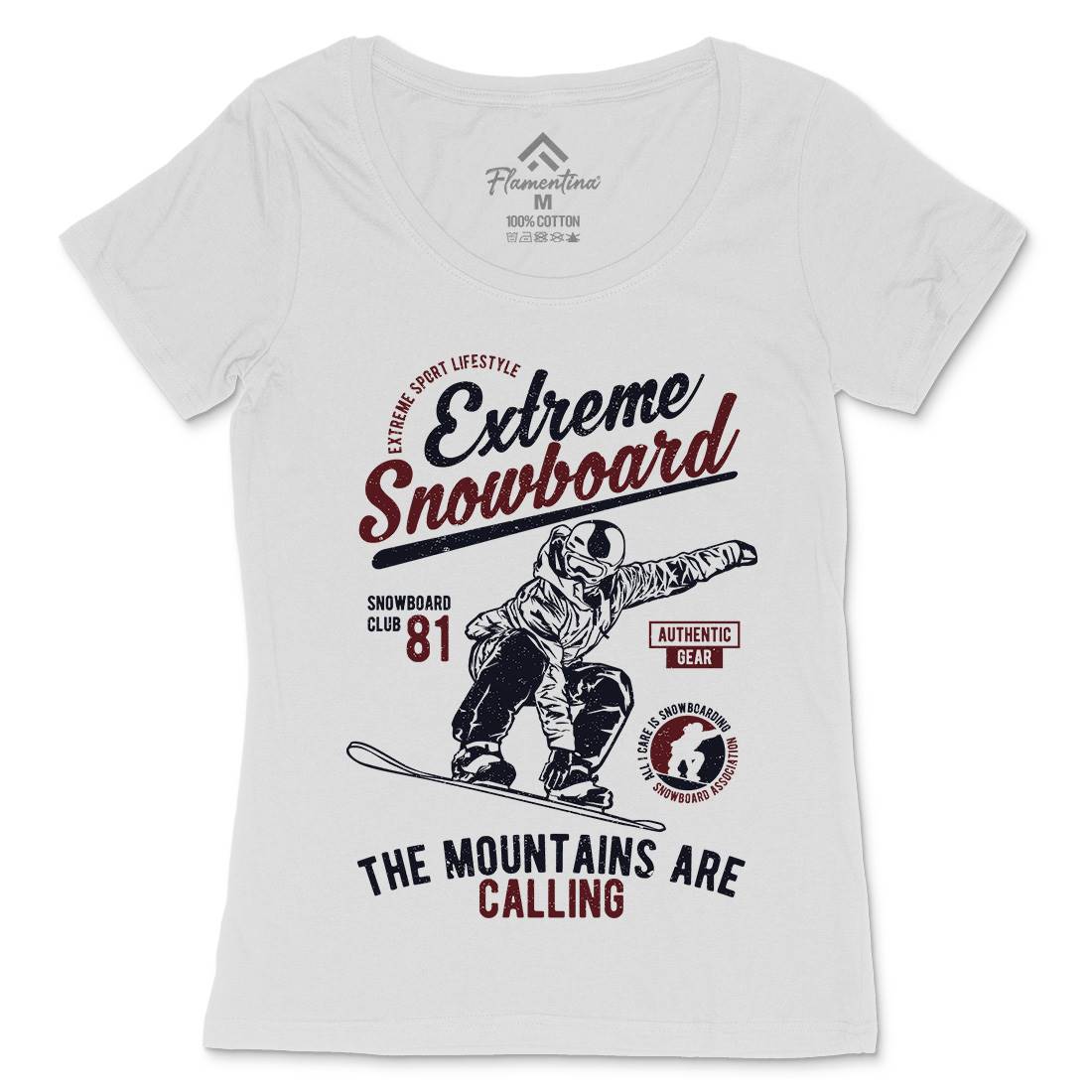 Extreme Snowboard Womens Scoop Neck T-Shirt Sport A652