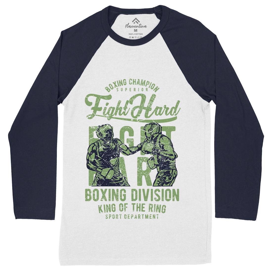 Fight Hard Mens Long Sleeve Baseball T-Shirt Sport A653