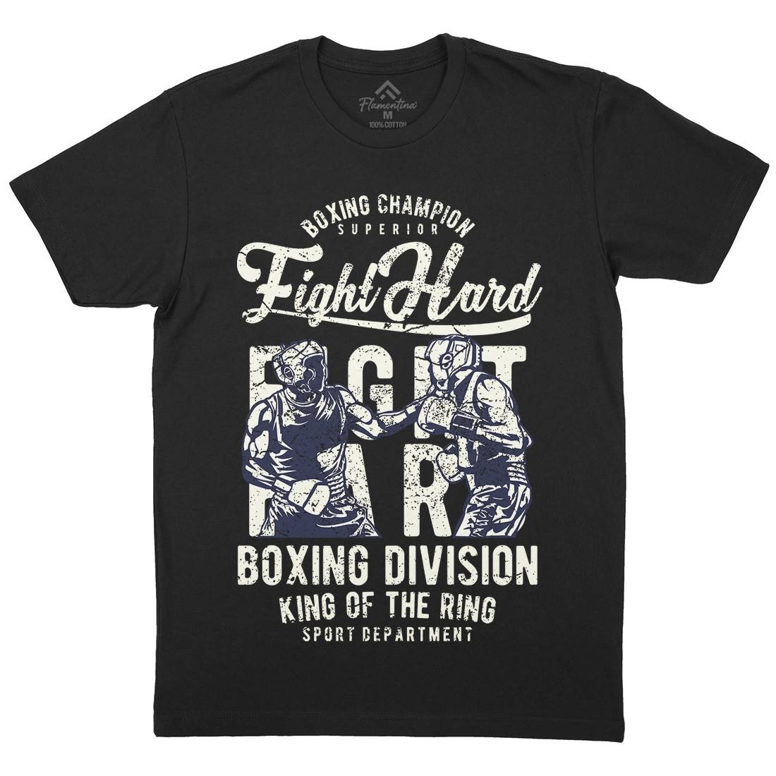 Fight Hard Mens Organic Crew Neck T-Shirt Sport A653