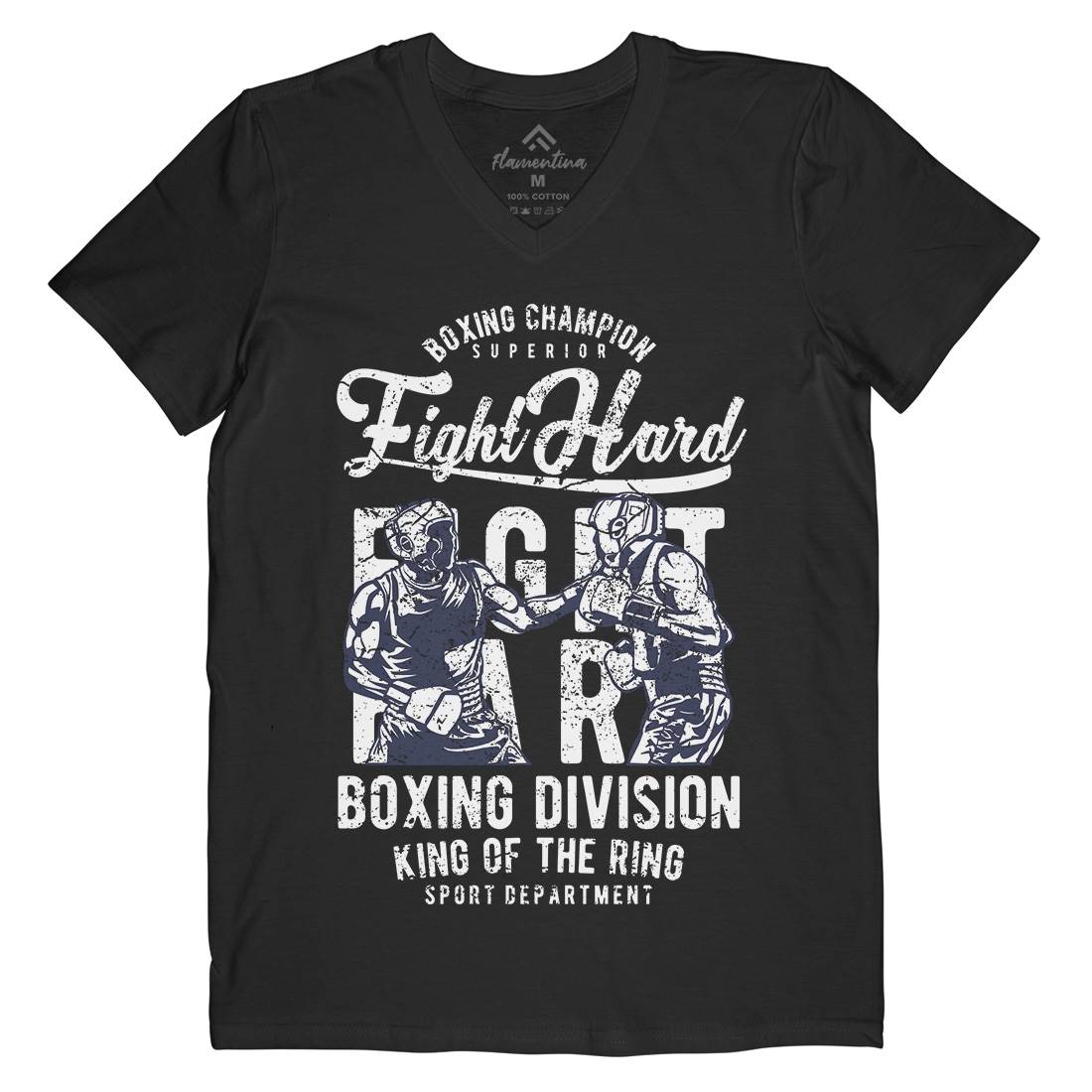 Fight Hard Mens V-Neck T-Shirt Sport A653