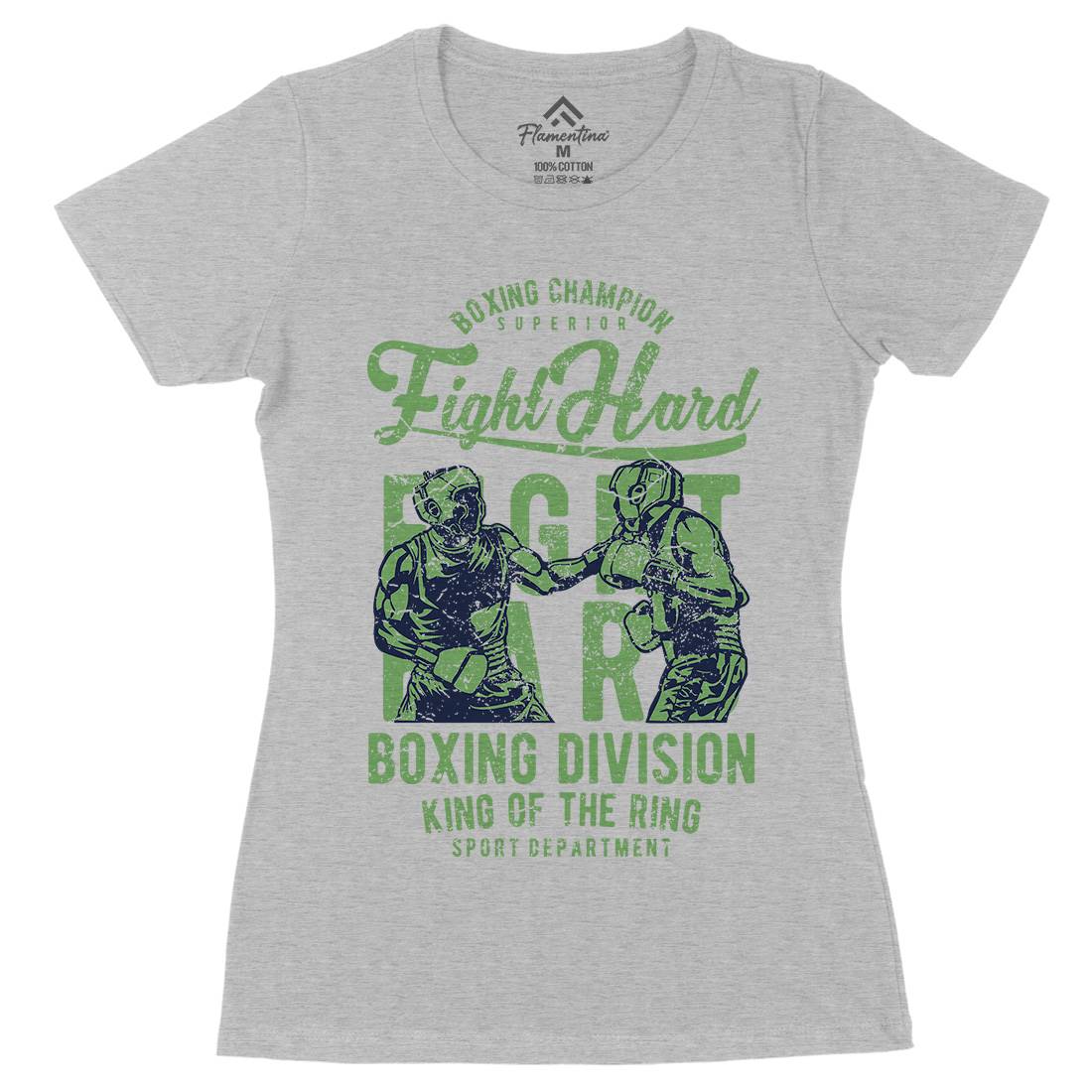 Fight Hard Womens Organic Crew Neck T-Shirt Sport A653