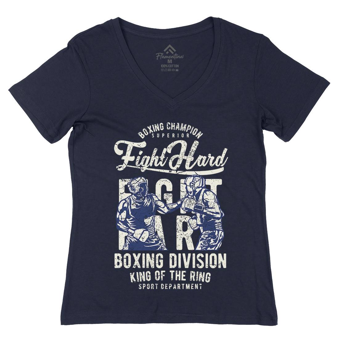 Fight Hard Womens Organic V-Neck T-Shirt Sport A653