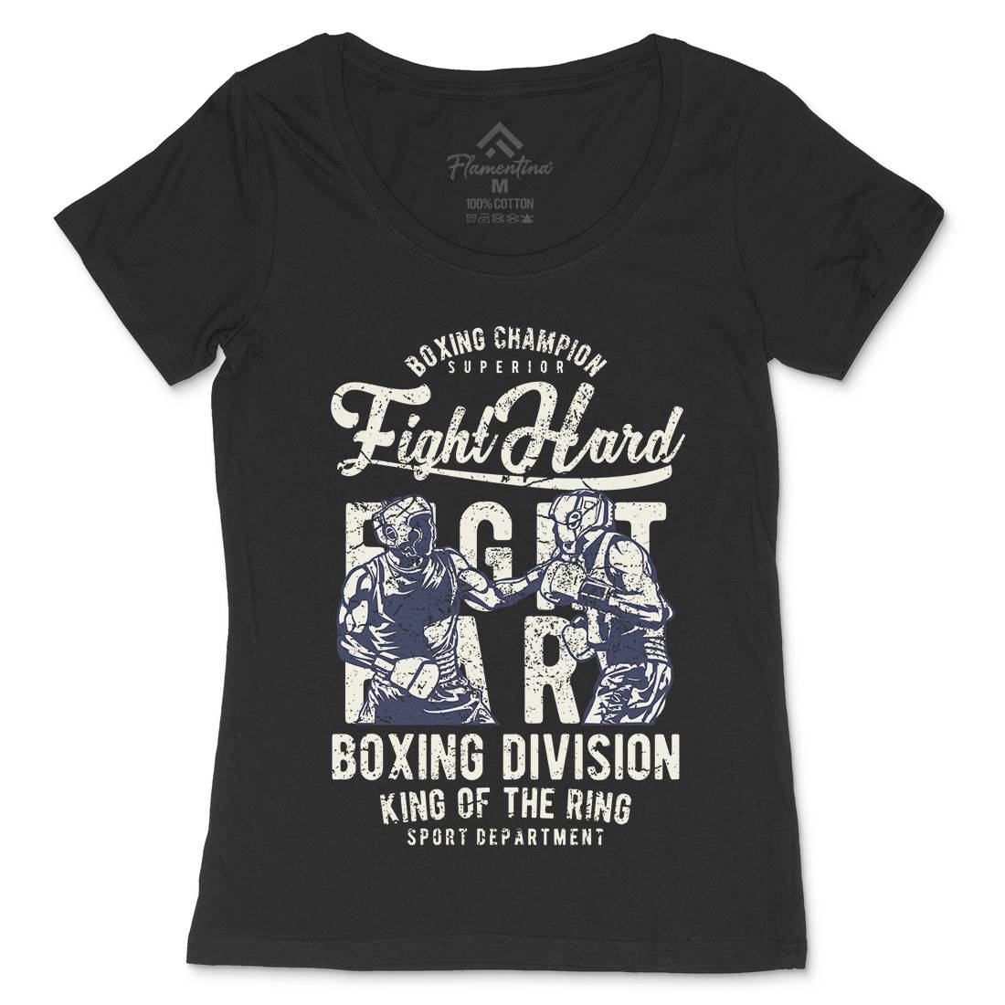 Fight Hard Womens Scoop Neck T-Shirt Sport A653