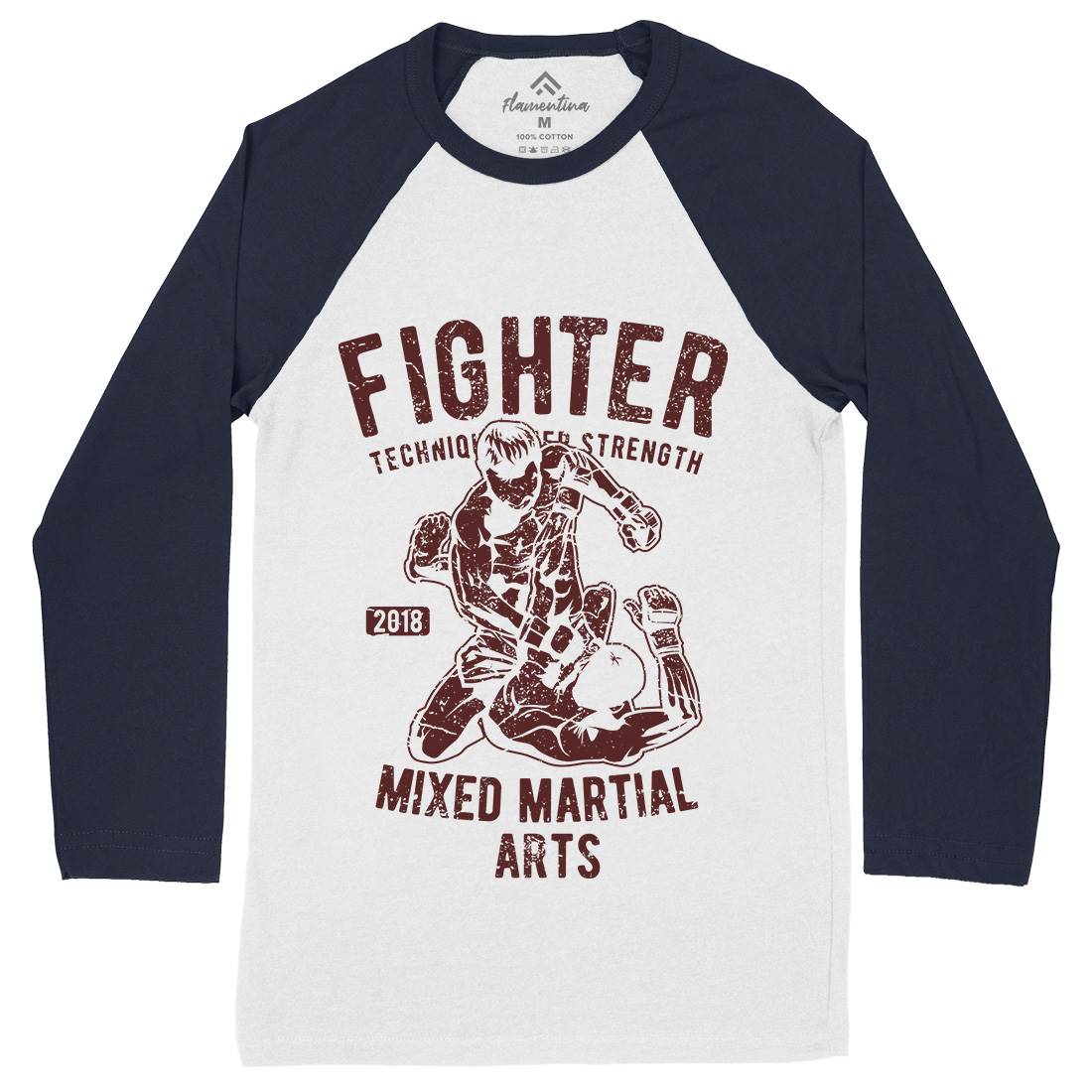 Fighter Mens Long Sleeve Baseball T-Shirt Sport A654