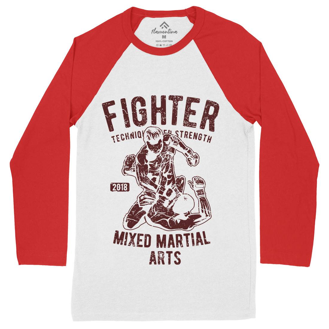 Fighter Mens Long Sleeve Baseball T-Shirt Sport A654