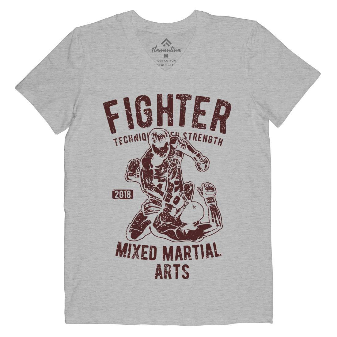Fighter Mens Organic V-Neck T-Shirt Sport A654