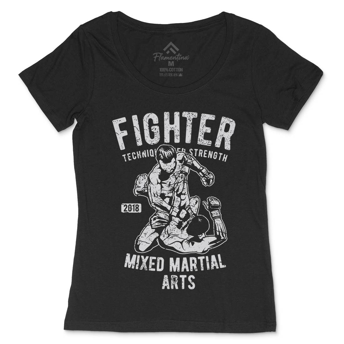 Fighter Womens Scoop Neck T-Shirt Sport A654
