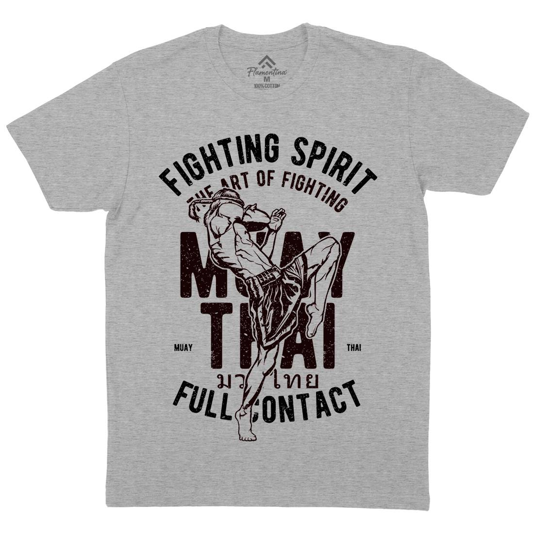 Fighting Spirit Mens Organic Crew Neck T-Shirt Sport A655