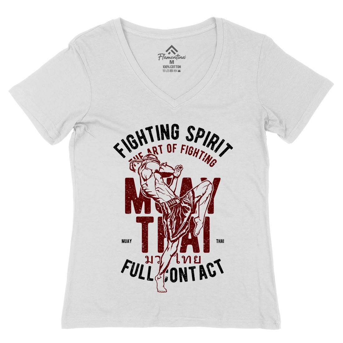Fighting Spirit Womens Organic V-Neck T-Shirt Sport A655