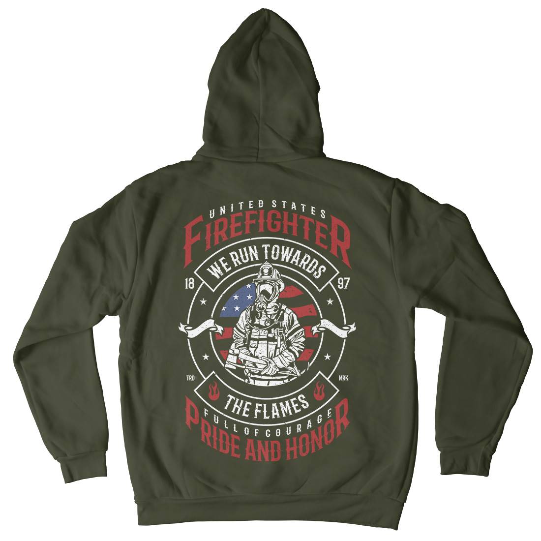 Flames Kids Crew Neck Hoodie Firefighters A656