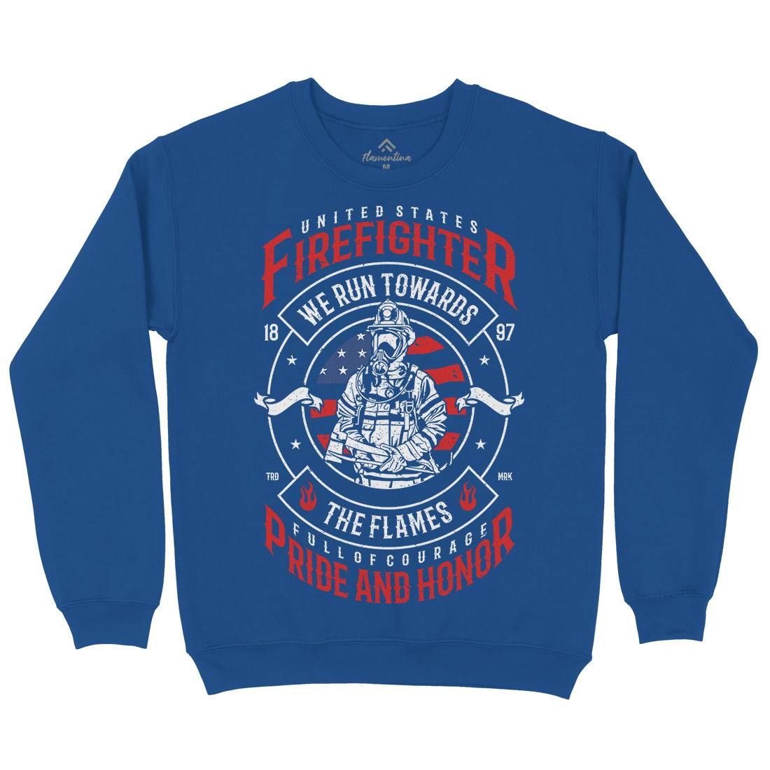 Flames Kids Crew Neck Sweatshirt Firefighters A656