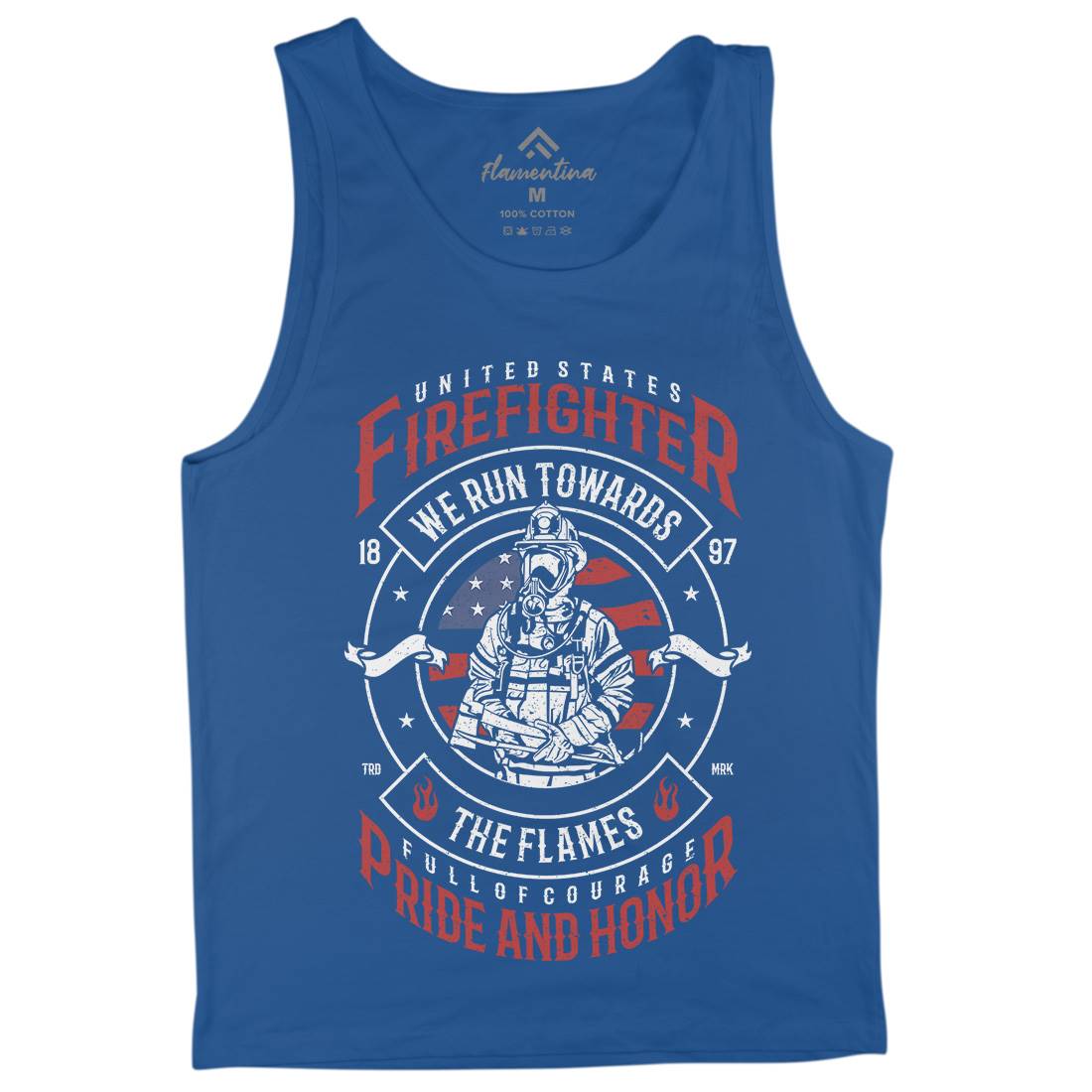 Flames Mens Tank Top Vest Firefighters A656