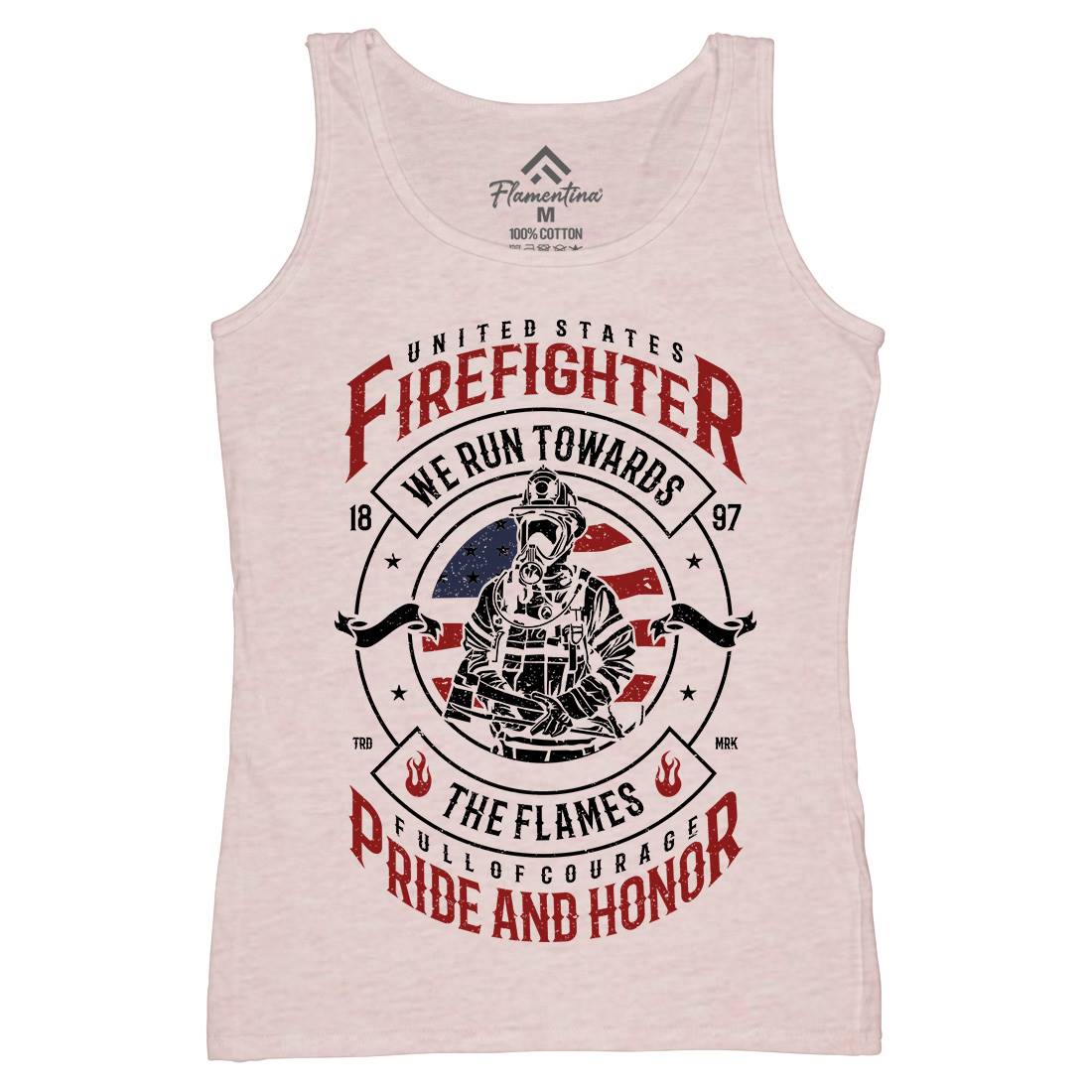 Flames Womens Organic Tank Top Vest Firefighters A656