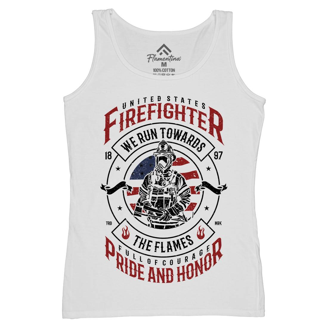 Flames Womens Organic Tank Top Vest Firefighters A656