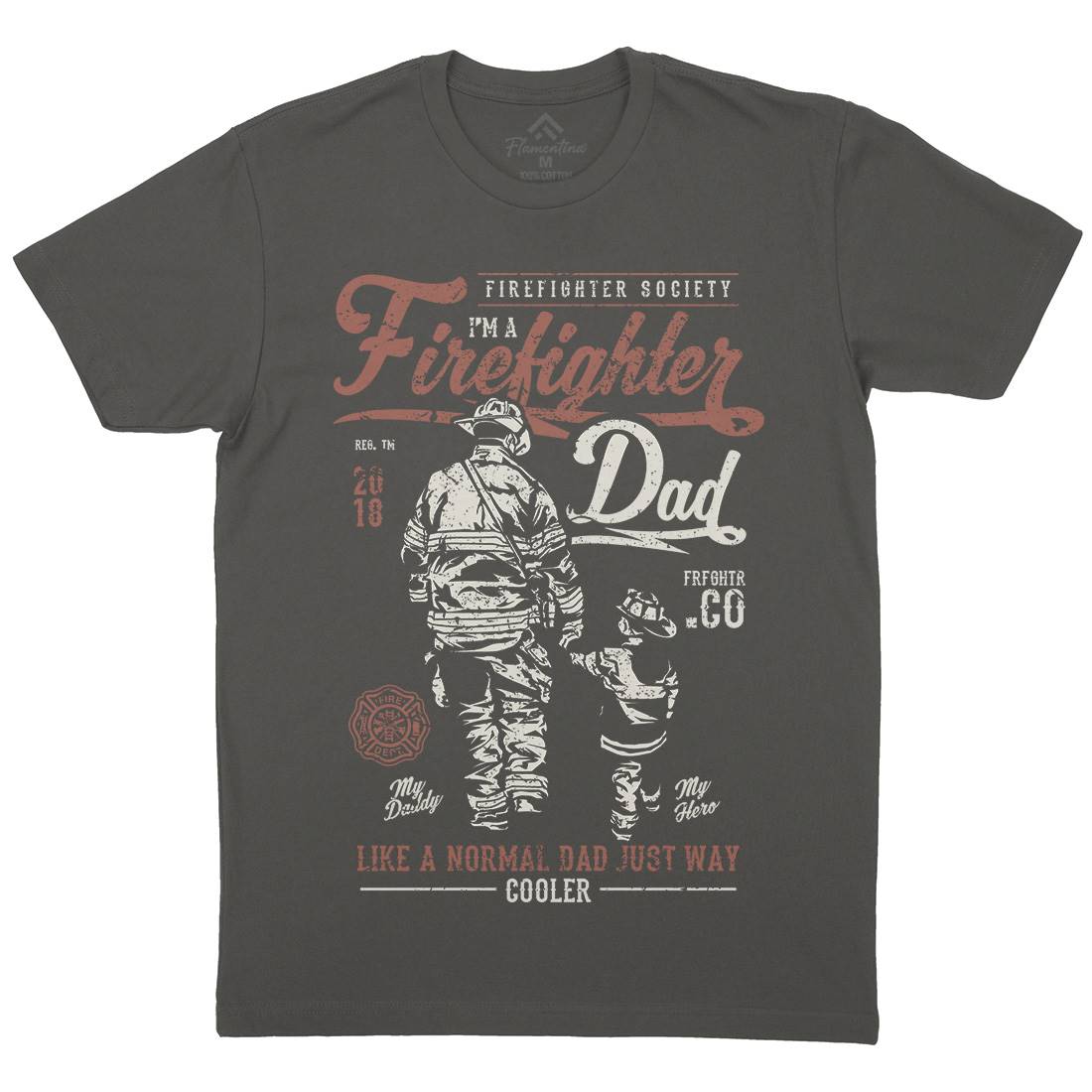 Dad Mens Organic Crew Neck T-Shirt Firefighters A657