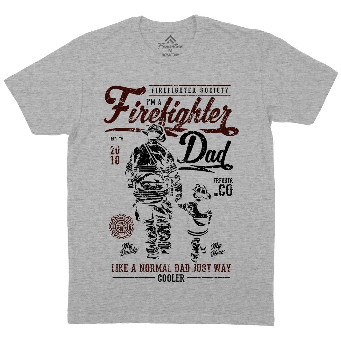 Dad Mens Crew Neck T-Shirt Firefighters A657
