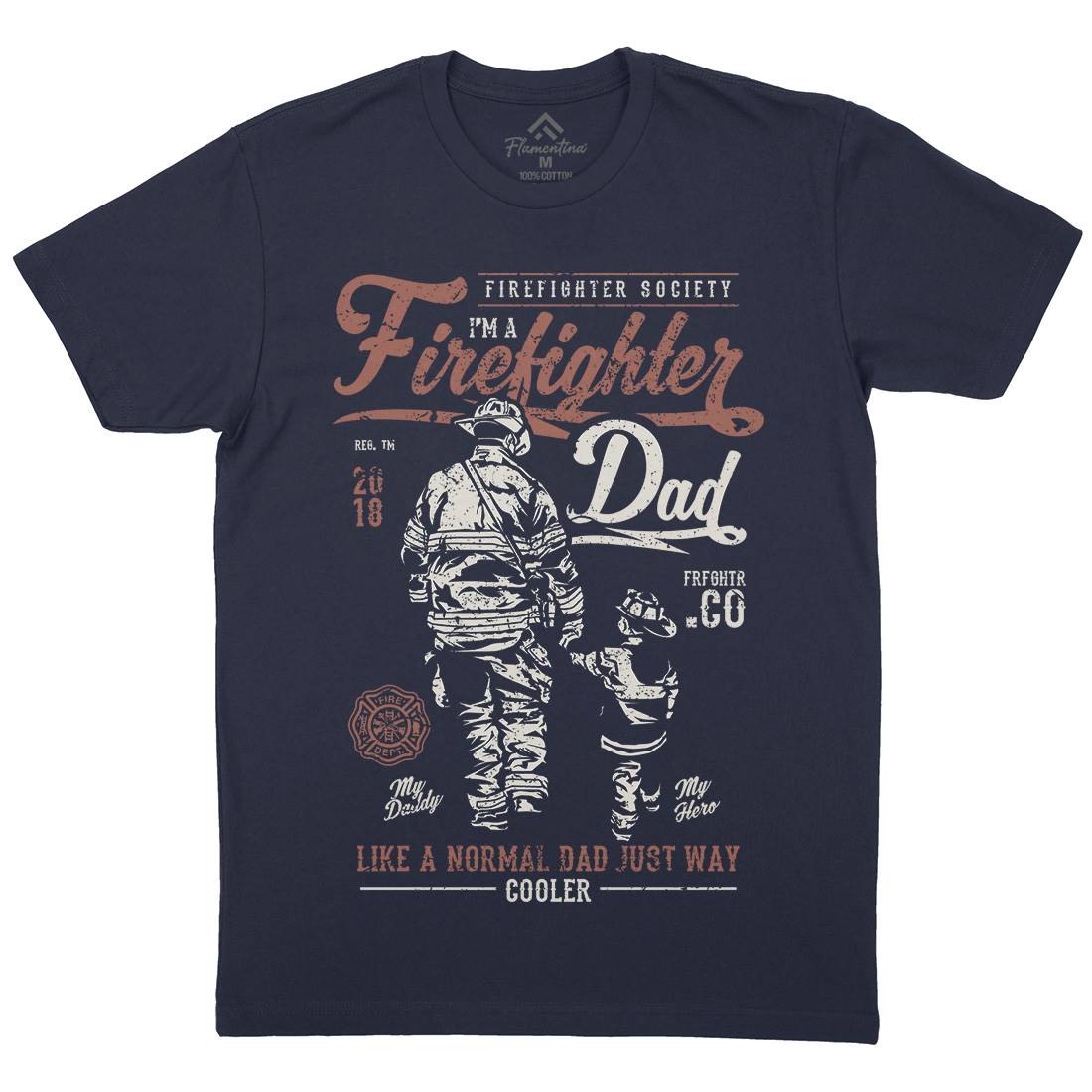 Dad Mens Crew Neck T-Shirt Firefighters A657