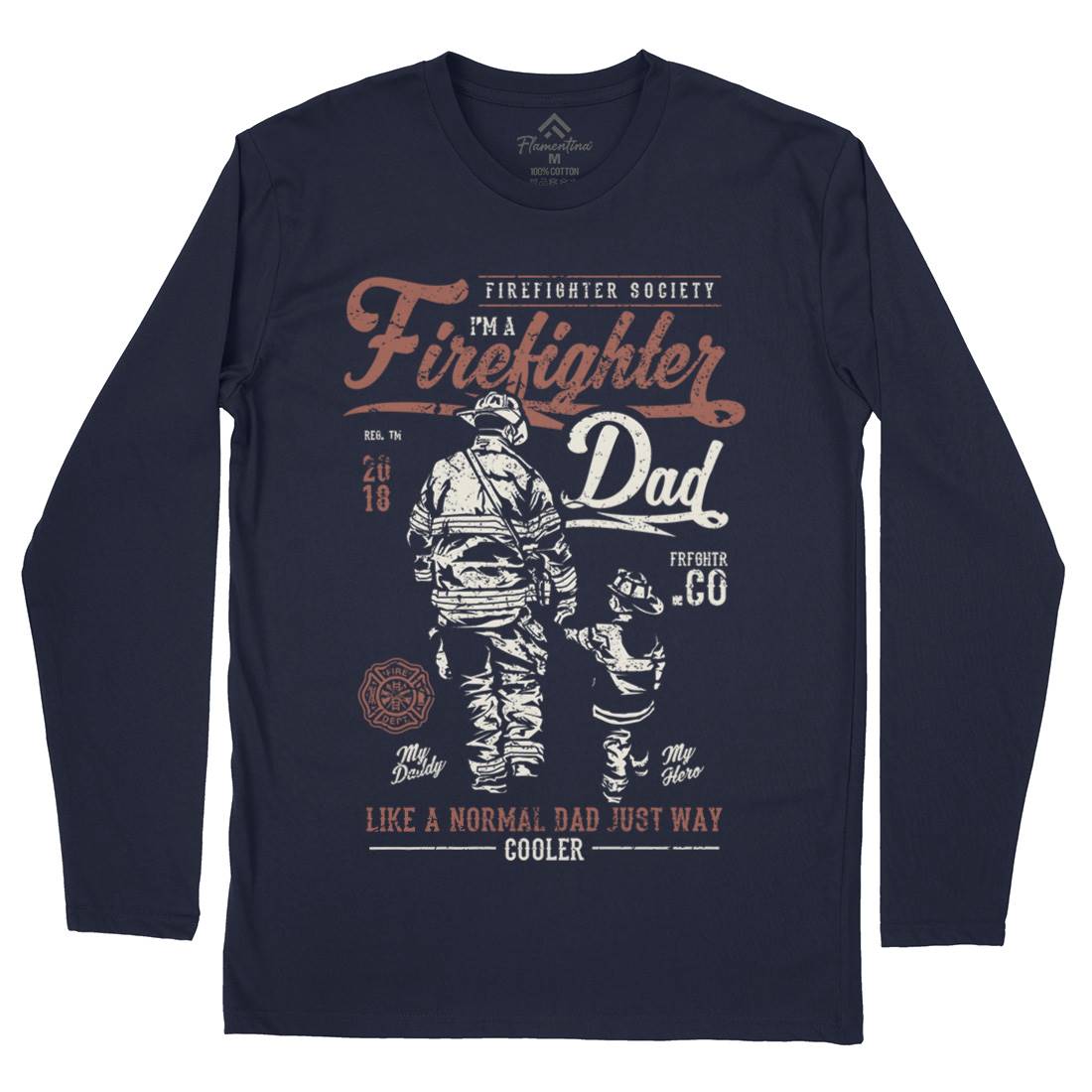 Dad Mens Long Sleeve T-Shirt Firefighters A657