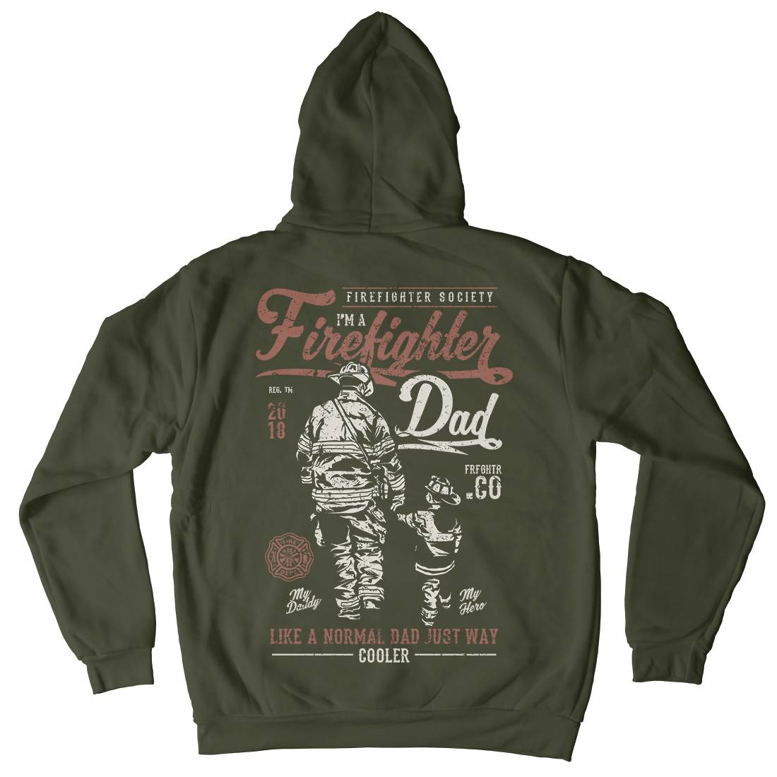 Dad Kids Crew Neck Hoodie Firefighters A657