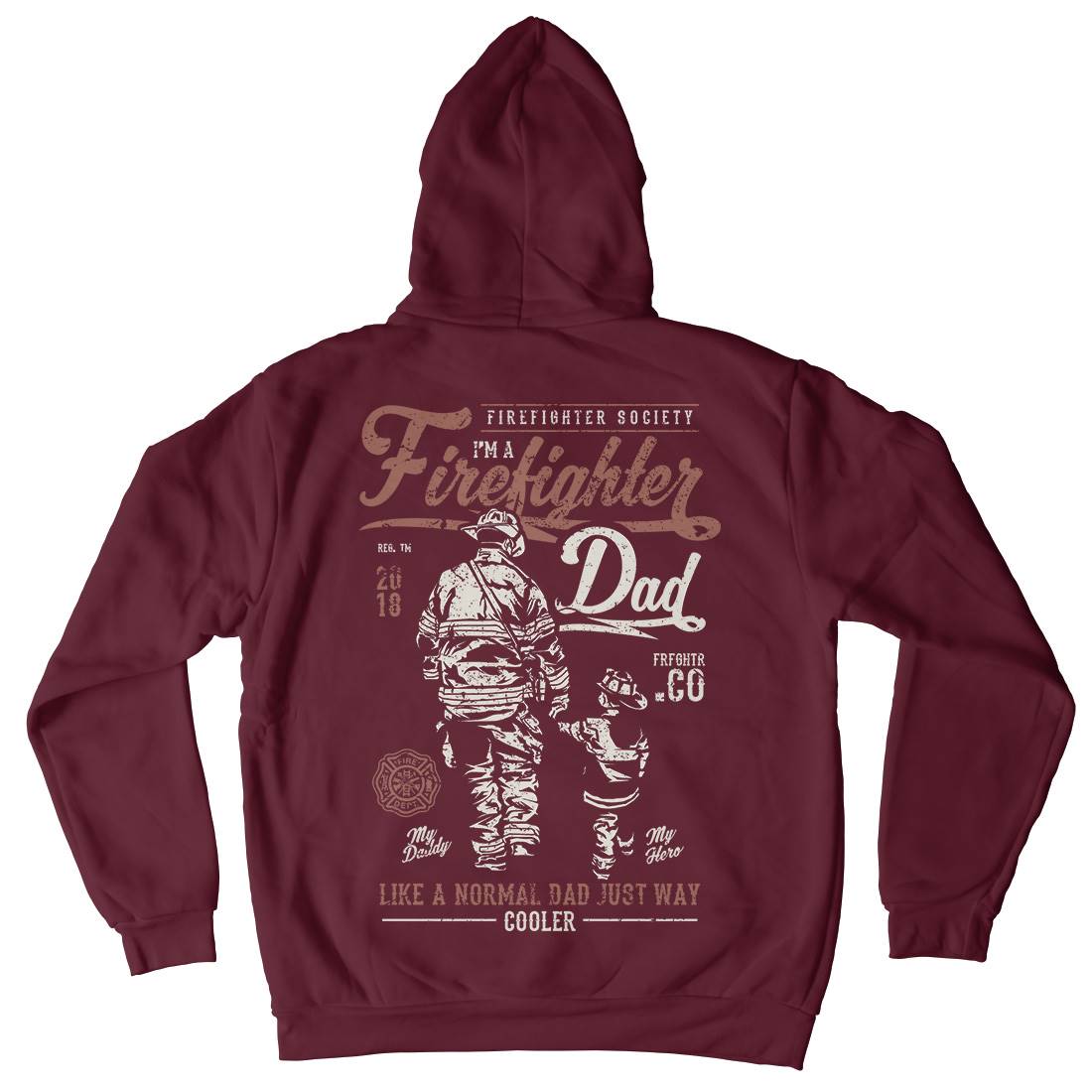 Dad Mens Hoodie With Pocket Firefighters A657