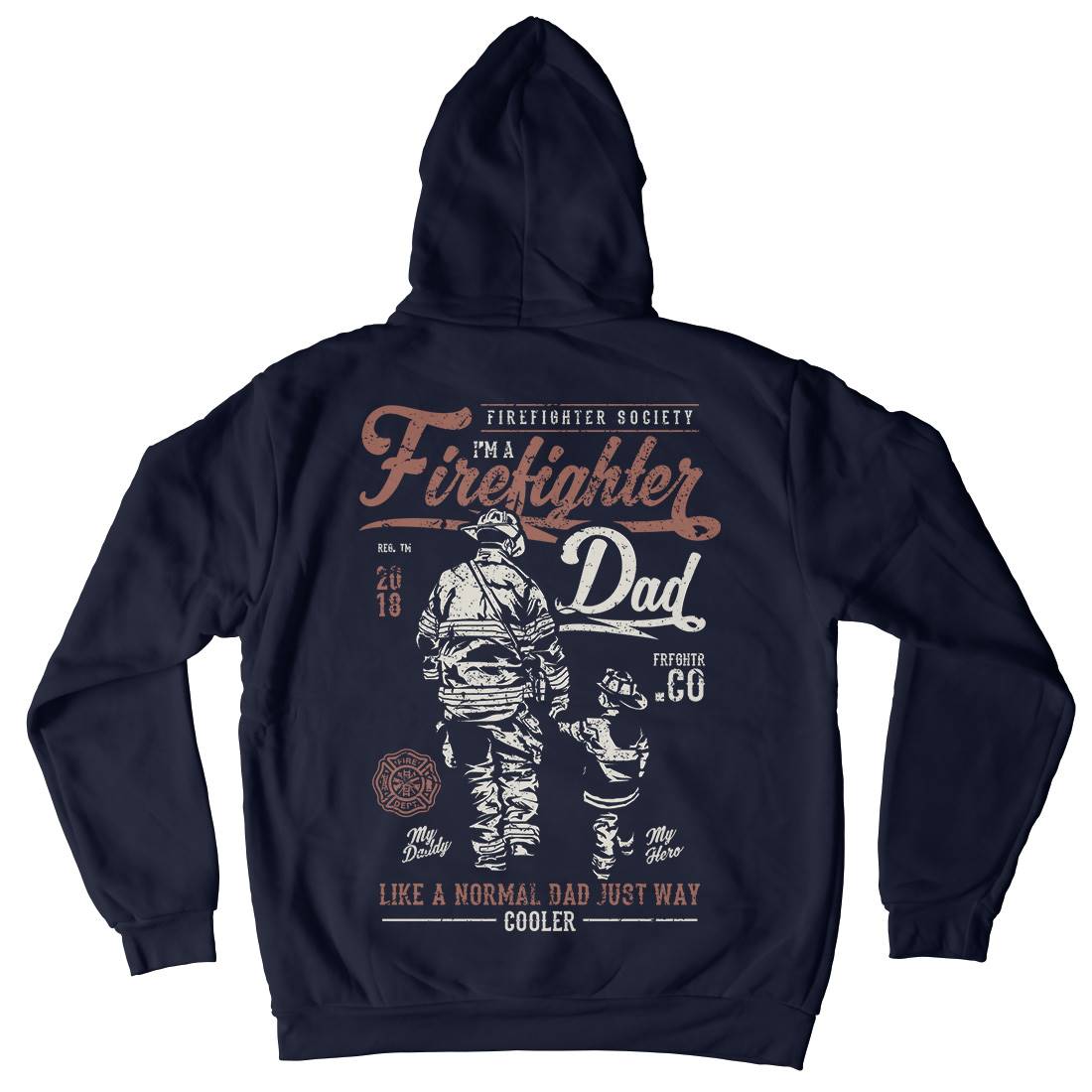Dad Kids Crew Neck Hoodie Firefighters A657