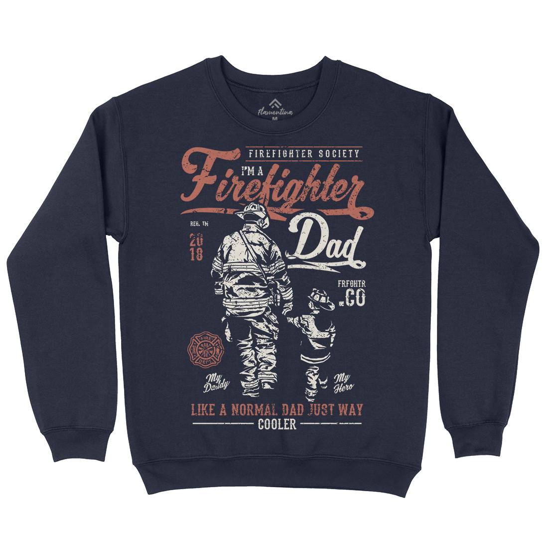 Dad Kids Crew Neck Sweatshirt Firefighters A657