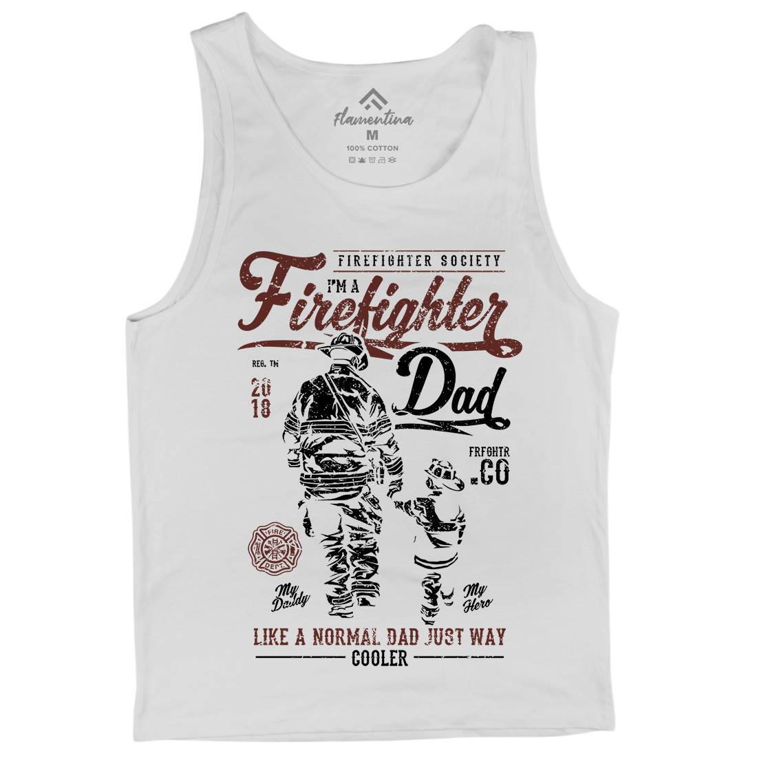 Dad Mens Tank Top Vest Firefighters A657