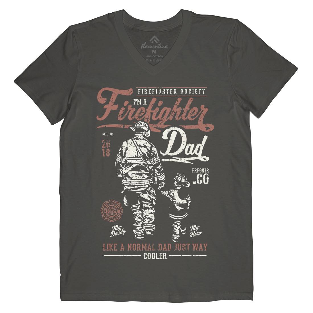 Dad Mens V-Neck T-Shirt Firefighters A657