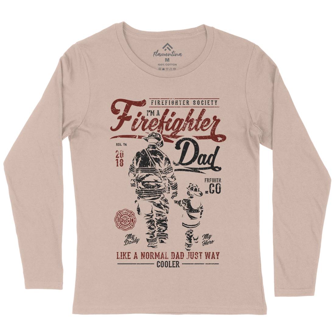 Dad Womens Long Sleeve T-Shirt Firefighters A657