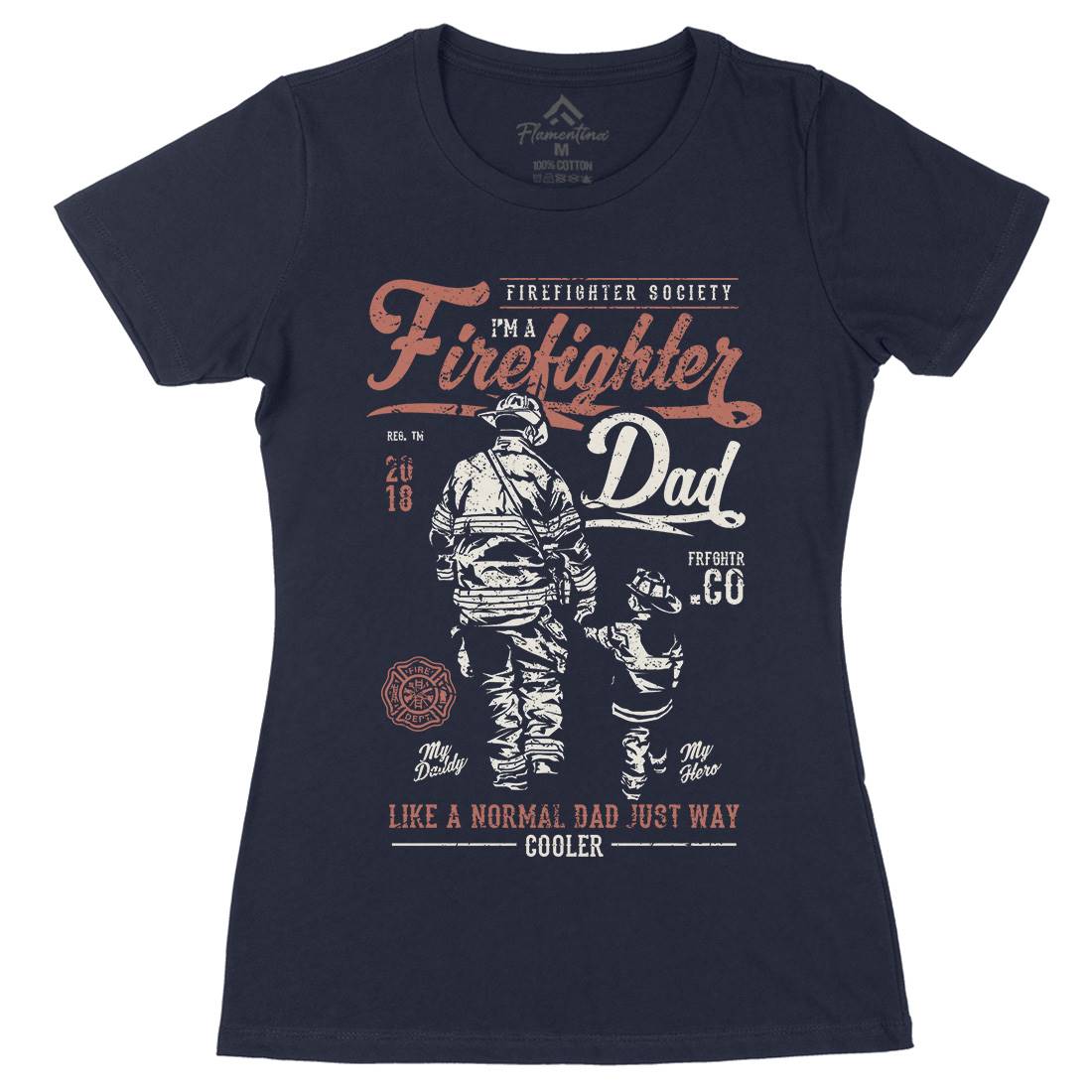 Dad Womens Organic Crew Neck T-Shirt Firefighters A657