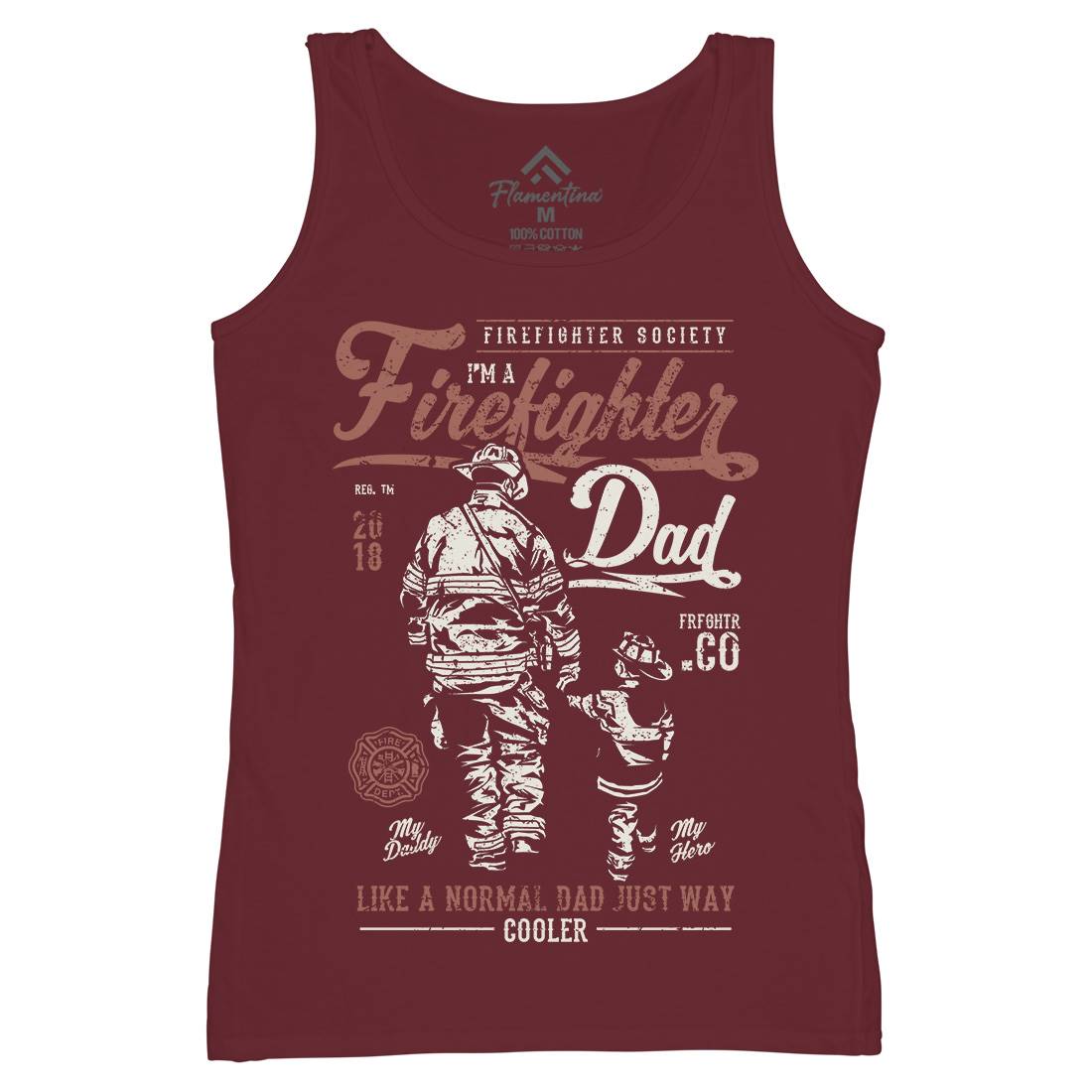 Dad Womens Organic Tank Top Vest Firefighters A657