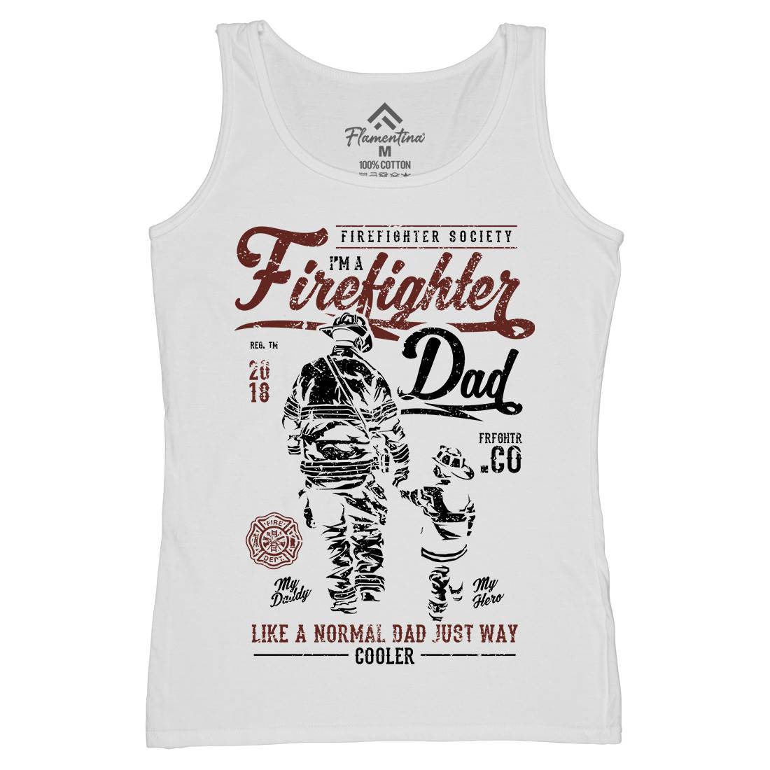 Dad Womens Organic Tank Top Vest Firefighters A657