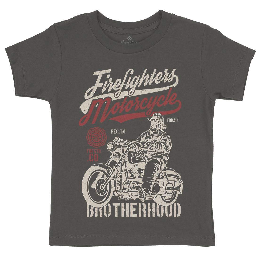 Motorcycle Kids Organic Crew Neck T-Shirt Firefighters A658