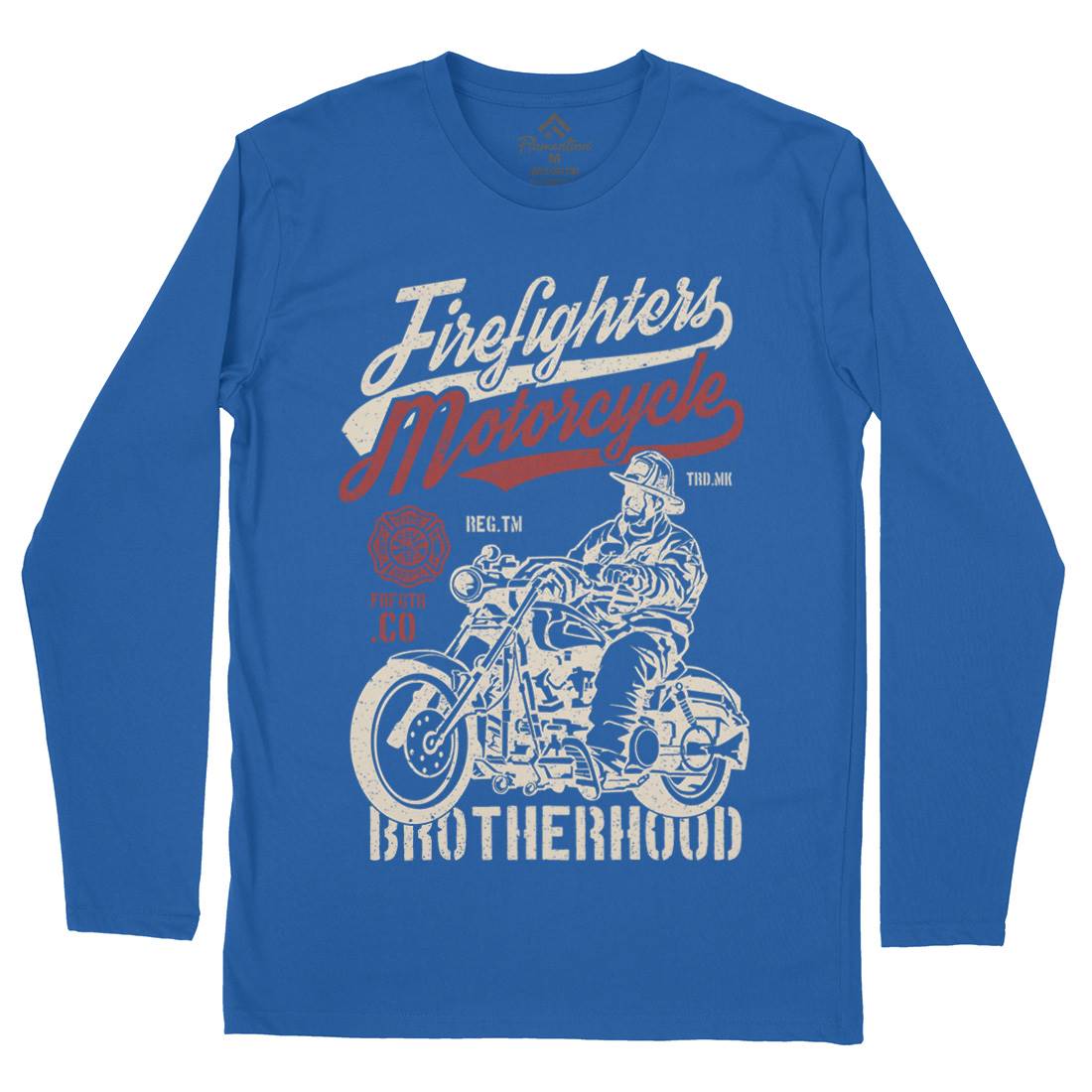 Motorcycle Mens Long Sleeve T-Shirt Firefighters A658