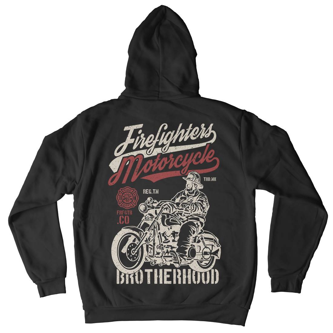 Motorcycle Mens Hoodie With Pocket Firefighters A658